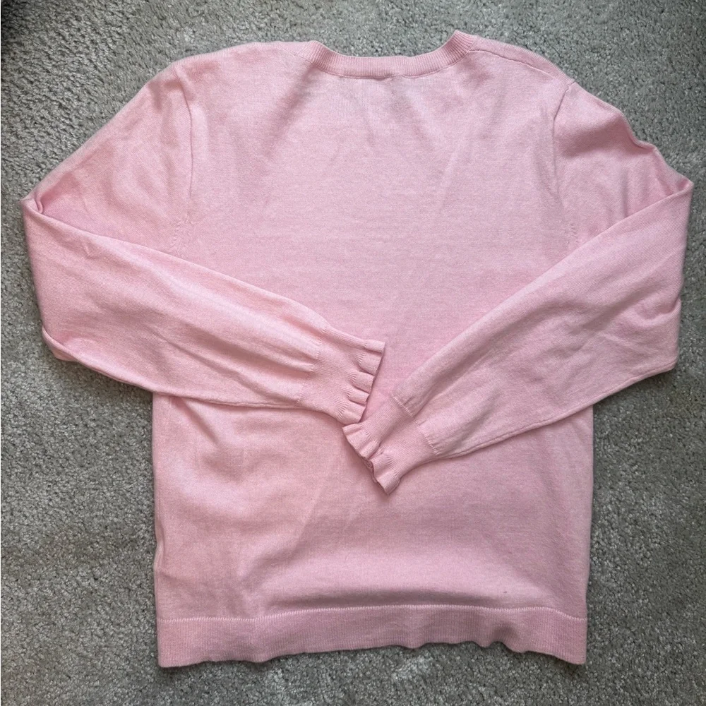 J. Crew Pink Button-Shoulder Sweater-Cotton-Spring